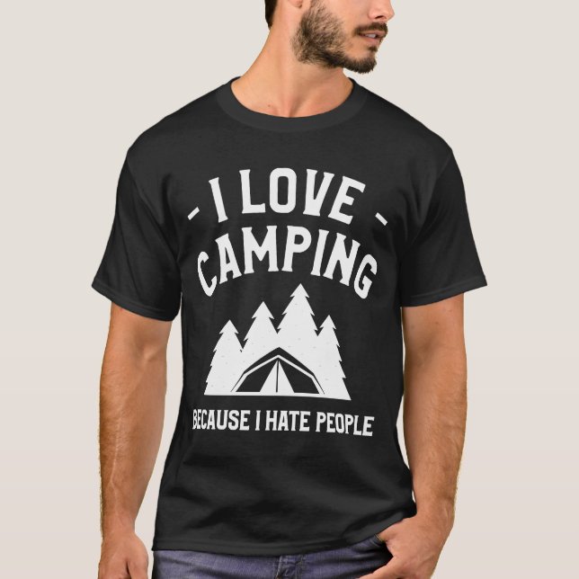 T-shirt J'Aime Le Camping Parce Que Je Déteste Les Gens Bu (Devant)