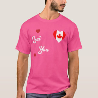 T-shirt J'aime le Canada avec un drapeau canadien dans un 