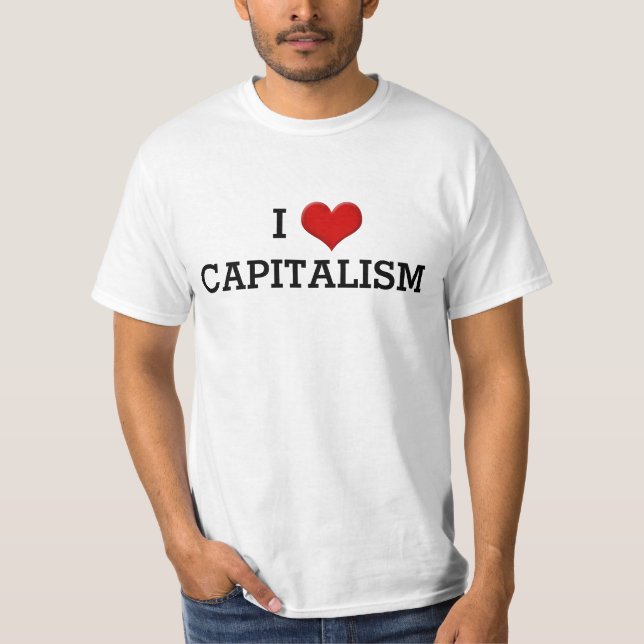 T-shirt J'aime le capitalisme drôle Coeur politique T-shir (Devant)