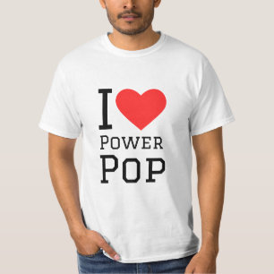 T-shirt J'aime le carré pop de puissance autocollant