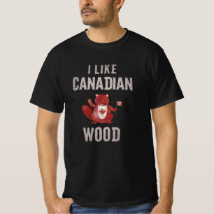 T-shirt J'aime le castor canadien de bois Beaver Canada Be