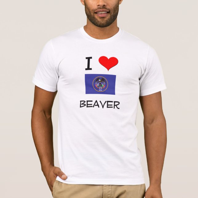 T-shirt J'aime le castor Utah (Devant)
