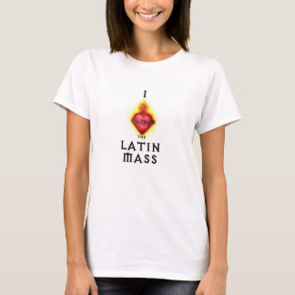 T-shirt J'aime le catholique sacré de masse latin de Jésus