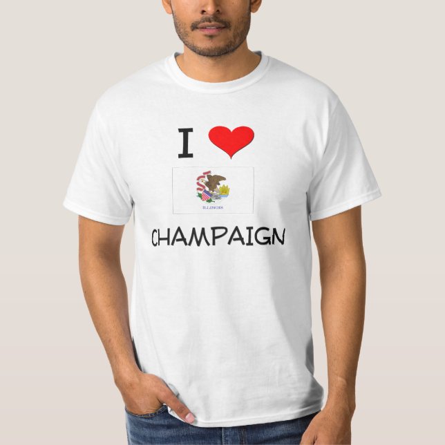 T-shirt J'aime le CHAMPAGNE l'Illinois (Devant)