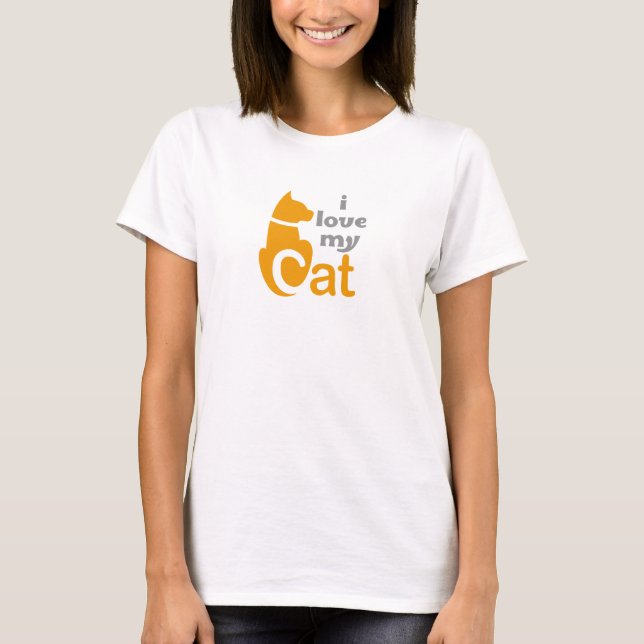 T-shirt j'aime le chat (Devant)