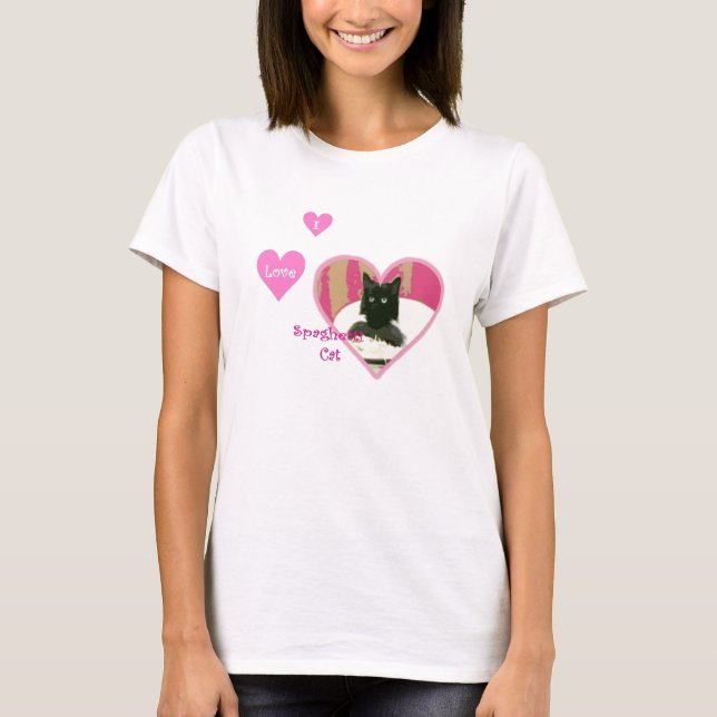 T-shirt J'aime le chat de spaghetti (Devant)