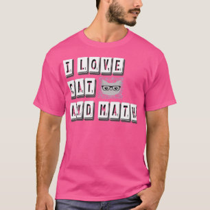 T-shirt J'aime le chat et les mathématiques essentielles 1