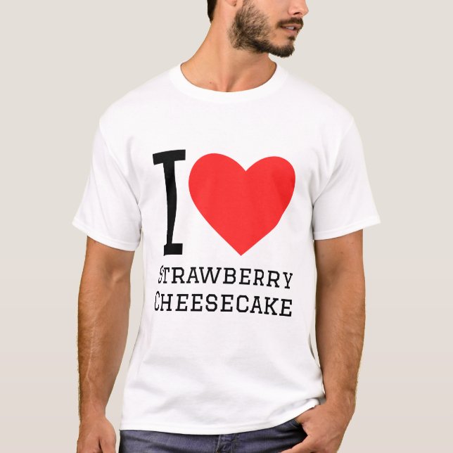 T-shirt J'aime le cheesecake aux fraises (Devant)