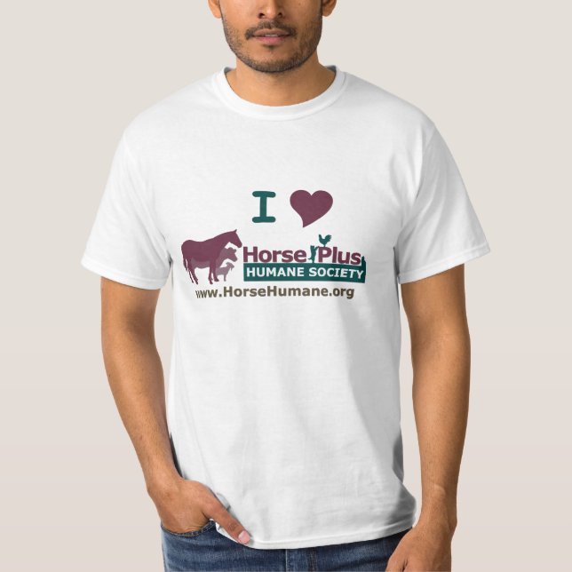 T-shirt J'aime le cheval plus la société humanitaire - (Devant)