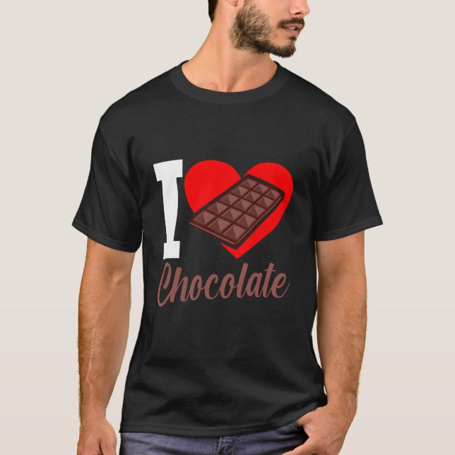 T-shirt J'aime le chocolat Chocolates mangeur (Devant)