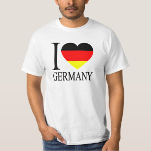 T-shirt J'aime le coeur allemand de drapeau de l'Allemagne
