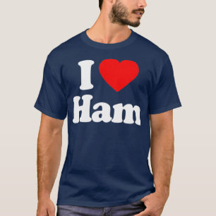 T-shirt J'Aime Le Coeur De Jambon Drôle