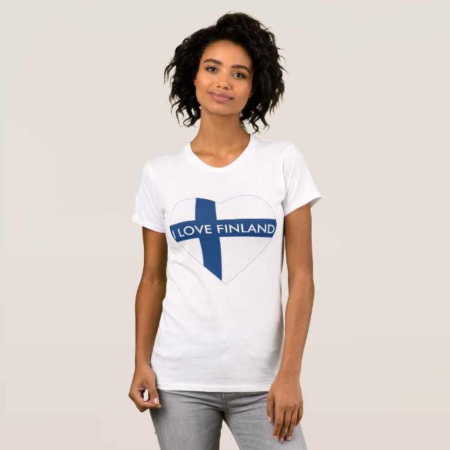 T-SHIRT J'AIME LE COEUR DE LA FINLANDE (Devant entier)
