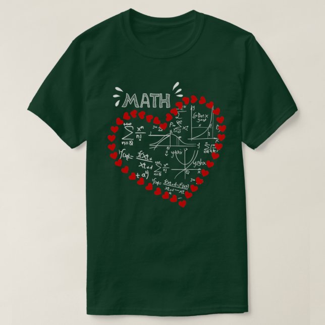 T-shirt J'aime le coeur de maths drôle Math Enseignant Mat (Design devant)