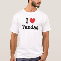 J'aime le coeur de Pandas personnalisé
