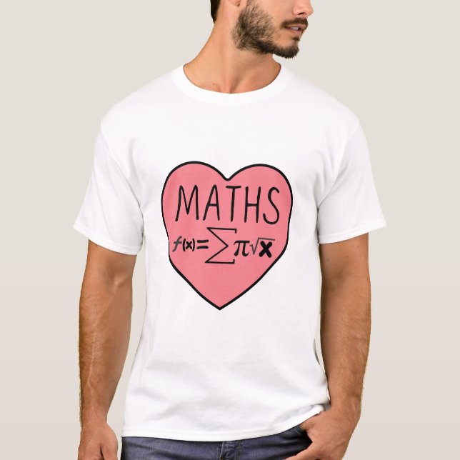 T-shirt J'aime le coeur des maths (Devant)