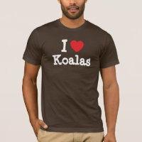 J'aime le coeur Koalas personnalisé