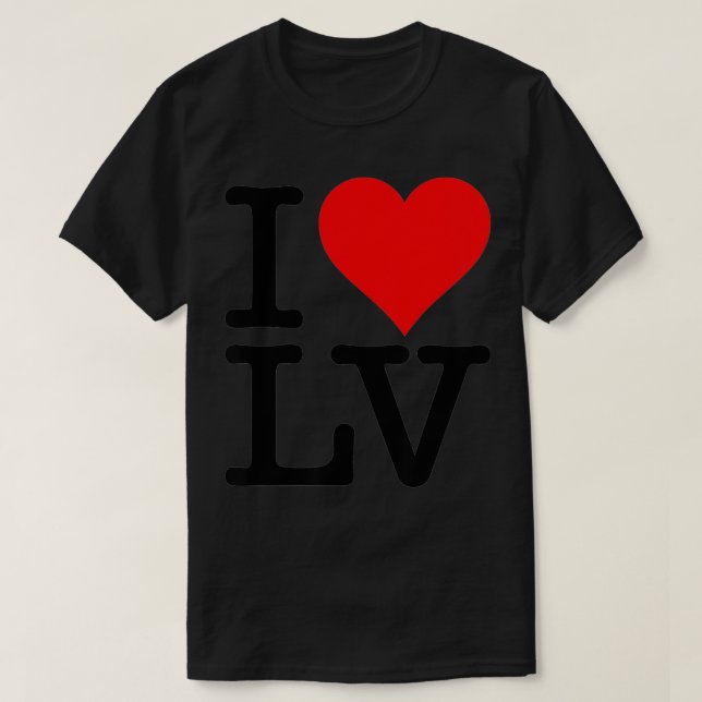 T-SHIRT J'AIME LE COEUR LAS VEGAS NEVADA LV (Design devant)