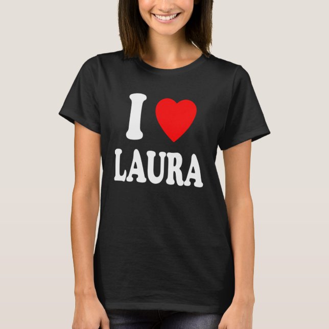 T-shirt J'Aime Le Coeur Laura Cute Couple Épouse Correspon (Devant)