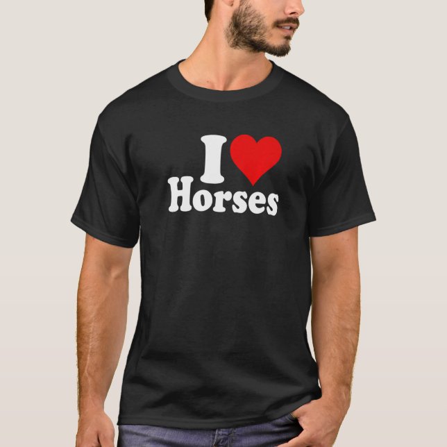 T-SHIRT J'AIME LE COEUR LES CHEVAUX (Devant)