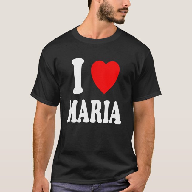 T-shirt J'Aime Le Coeur Maria mignonne Correspondant Coupl (Devant)
