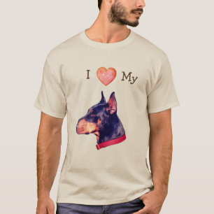 T-shirt J'Aime Le Coeur Mon Doberman