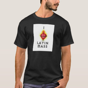 T-shirt J'AIME le coeur sacré de masse latin de Jésus
