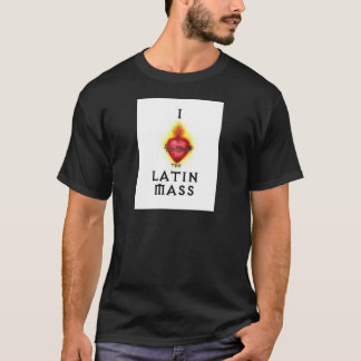 T-shirt J'AIME le coeur sacré de masse latin de Jésus