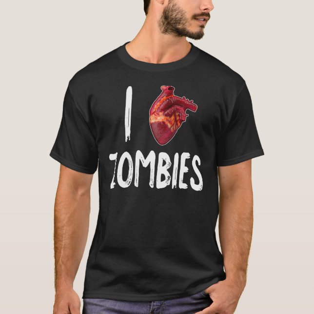 T-shirt J'aime le coeur Zombies (Devant)