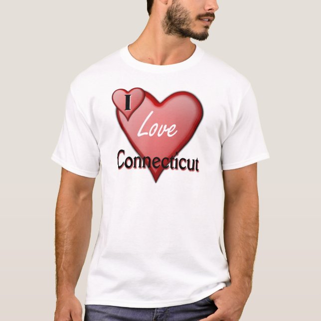 T-shirt J'aime le Connecticut (Devant)