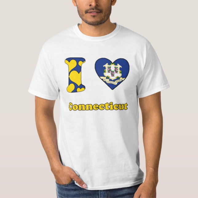 T-shirt J'aime le Connecticut (Devant)