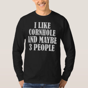 T-shirt J'Aime Le Cornhole Et Peut-Être 3 Personnes