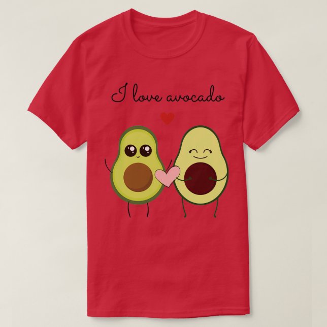 T-shirt J'aime le couple avocat (Design devant)