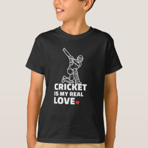 T-shirt J'aime le cricket Design élégant de la silhouet