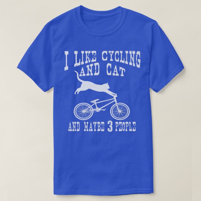 T-shirt J'Aime Le Cyclisme Et Chat Humour Sarcastique Intr (Design devant)