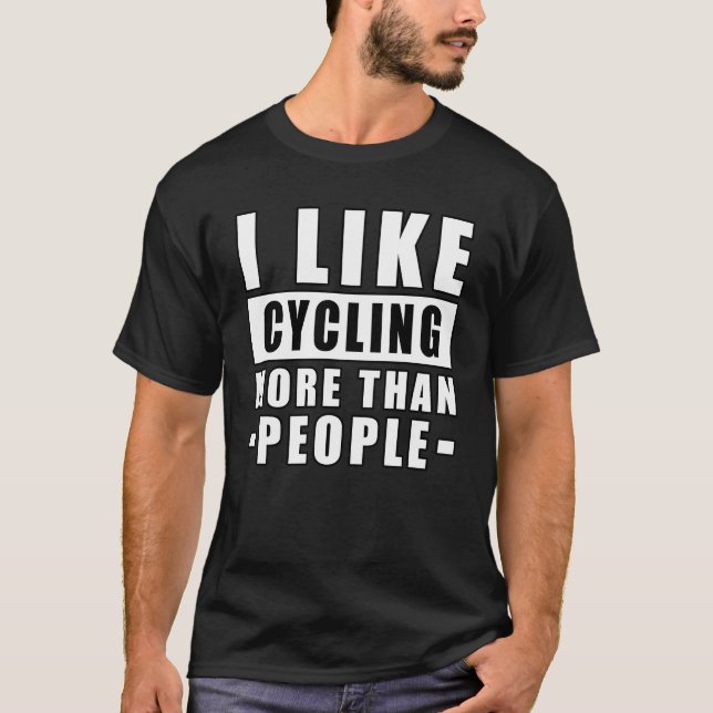 T-shirt J'aime le cyclisme plus que les gens - Drôle  (Devant)