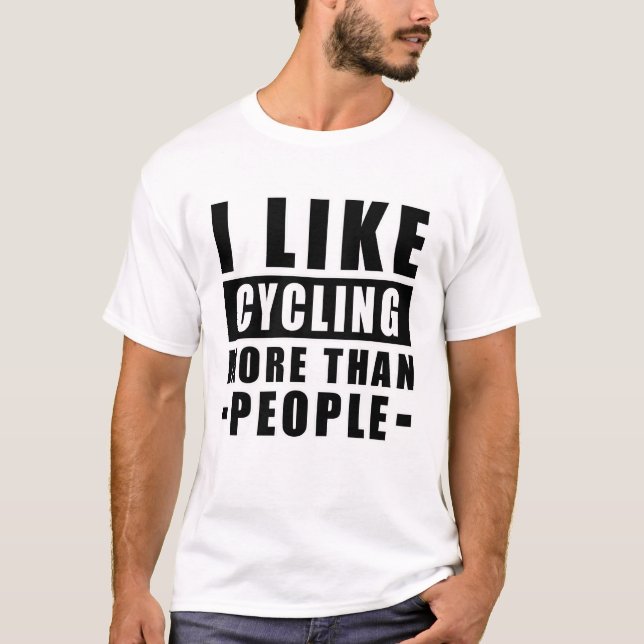 T-shirt J'aime le cyclisme plus que les gens - Drôle  (Devant)