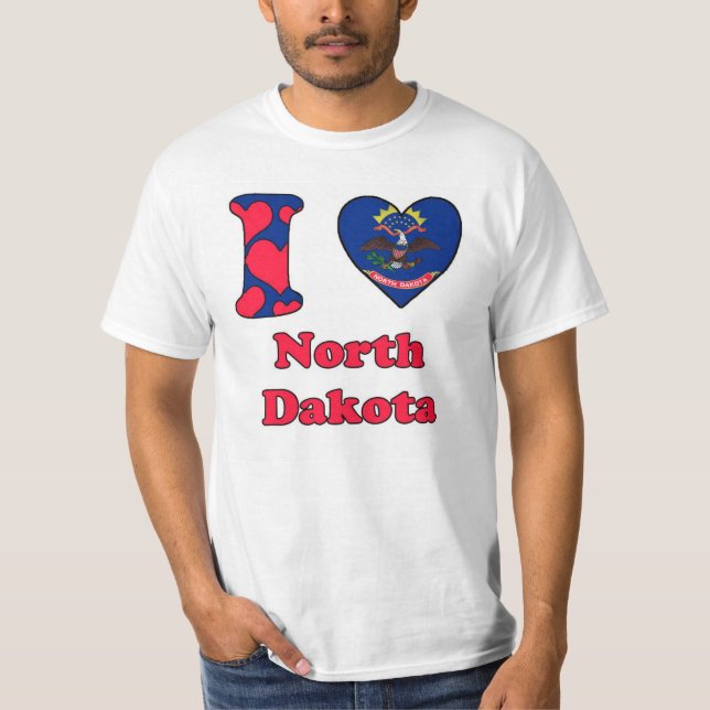 T-shirt J'aime le Dakota du Nord (Devant)