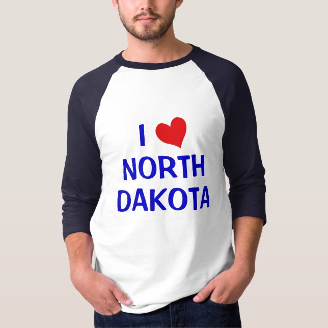 T-shirt J'aime le Dakota du Nord (Devant)