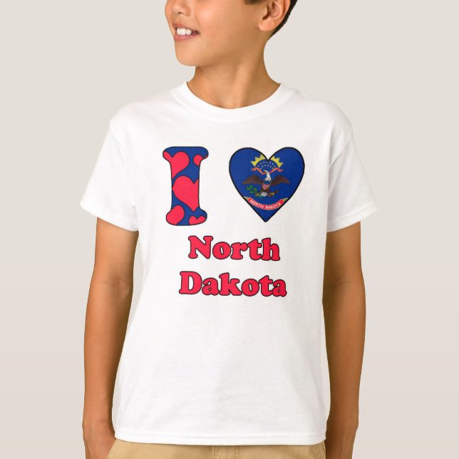 T-shirt J'aime le Dakota du Nord (Devant)