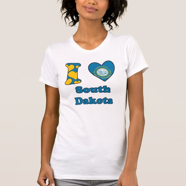 T-shirt J'aime le Dakota du Sud (Devant)