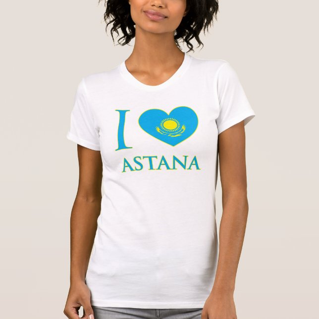 T-shirt J'aime le débardeur de dames d'Astana (adapté) (Devant)