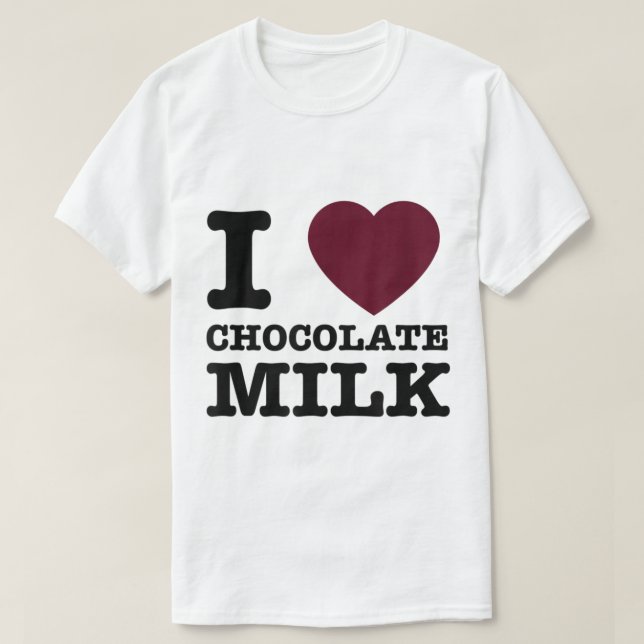 T-shirt J'aime le design de lait chocolaté (Design devant)