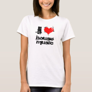 T-shirt j'aime le dessus de musique de maison