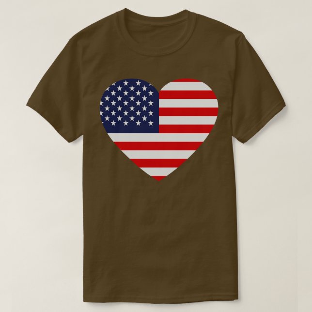 T-shirt J'aime le drapeau américain en forme de coeur des  (Design devant)
