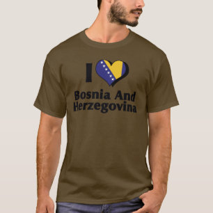 T-shirt J'aime le drapeau de Bosnie-Herzégovine