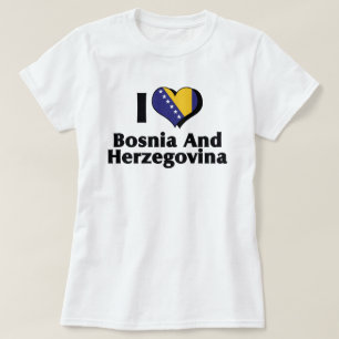 T-shirt J'aime le drapeau de Bosnie-Herzégovine