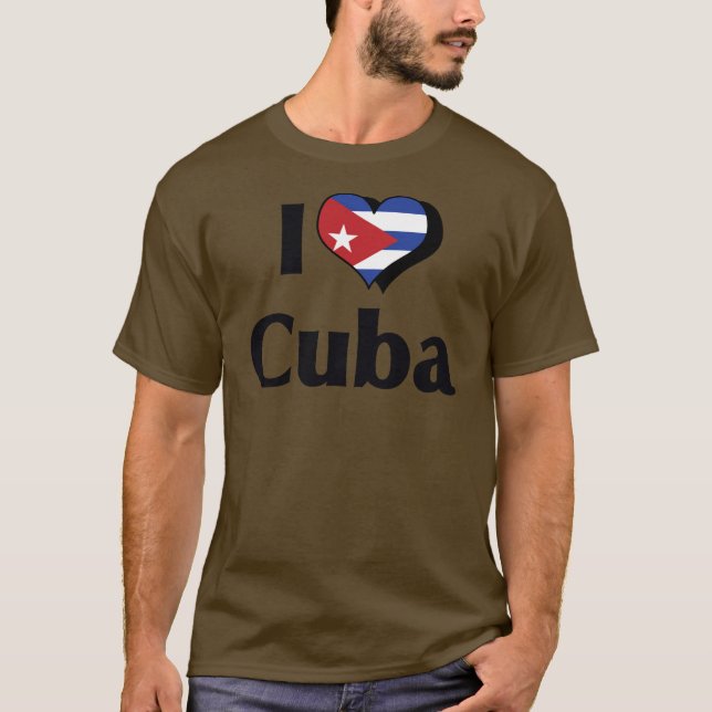 T-shirt J'aime le drapeau de Cuba (Devant)