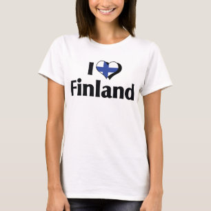 T-shirt J'aime le drapeau de Finlande