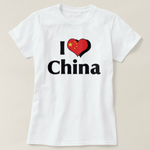 T-shirt J'aime le drapeau de la Chine
